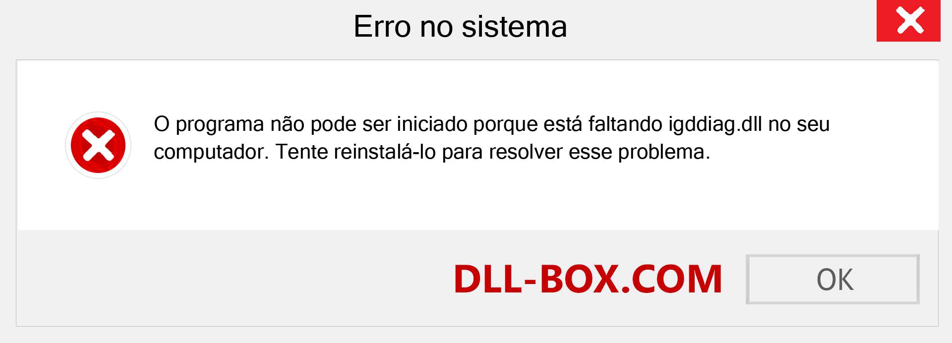 Arquivo igddiag.dll ausente ?. Download para Windows 7, 8, 10 - Correção de erro ausente igddiag dll no Windows, fotos, imagens